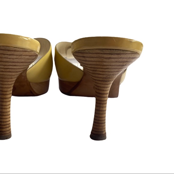 Chanel Perforated Leather CC Wooden Sandals Mules - Picture 3 of 4